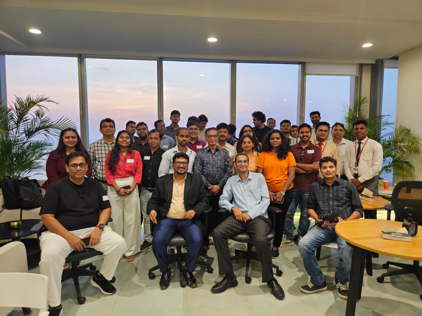 Founders trading notes over coffee, Mumbai Mixer